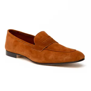 16-100-CGN TASCA Italian Sueded Kid Loafer Cognac