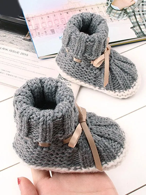 Acrylic Knitted Shoes Thermal Breathable Baby Room Prewalker