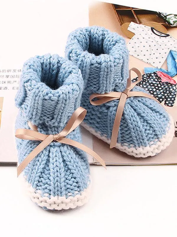 Acrylic Knitted Shoes Thermal Breathable Baby Room Prewalker