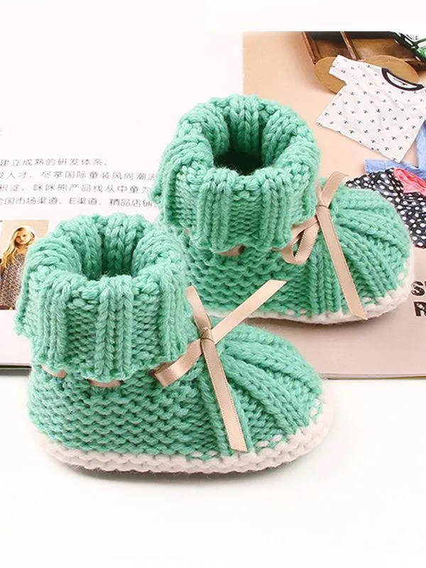 Acrylic Knitted Shoes Thermal Breathable Baby Room Prewalker