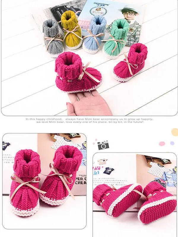 Acrylic Knitted Shoes Thermal Breathable Baby Room Prewalker