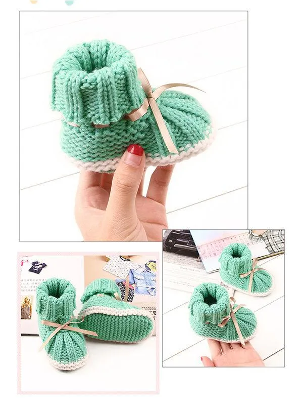 Acrylic Knitted Shoes Thermal Breathable Baby Room Prewalker