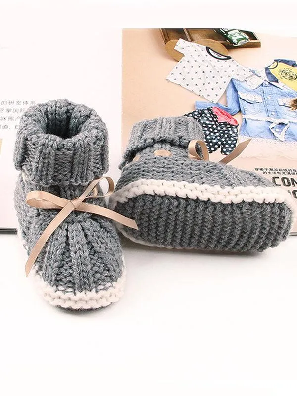 Acrylic Knitted Shoes Thermal Breathable Baby Room Prewalker