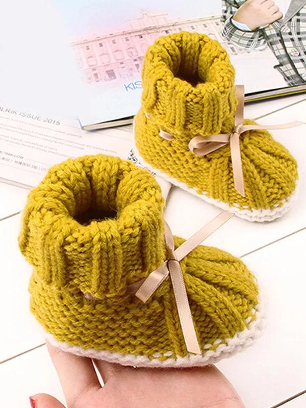 Acrylic Knitted Shoes Thermal Breathable Baby Room Prewalker