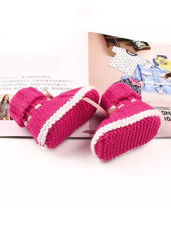 Acrylic Knitted Shoes Thermal Breathable Baby Room Prewalker