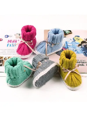 Acrylic Knitted Shoes Thermal Breathable Baby Room Prewalker