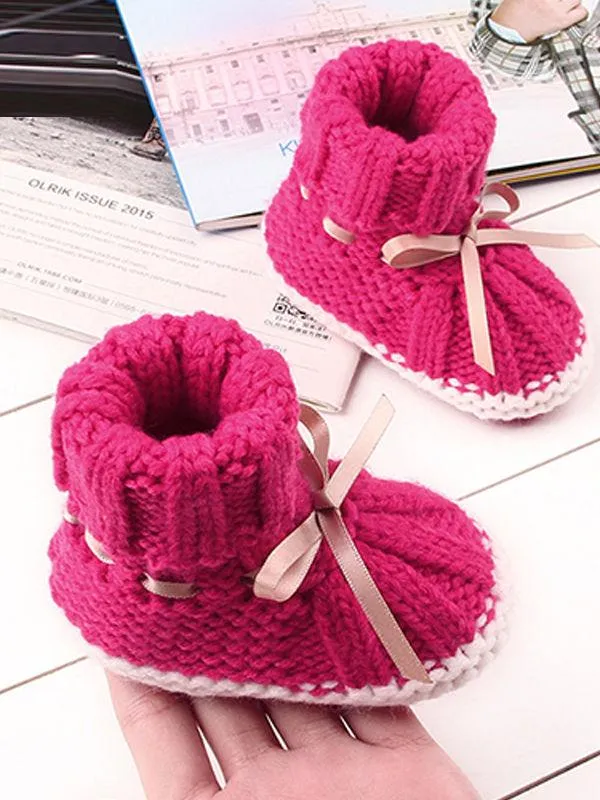 Acrylic Knitted Shoes Thermal Breathable Baby Room Prewalker