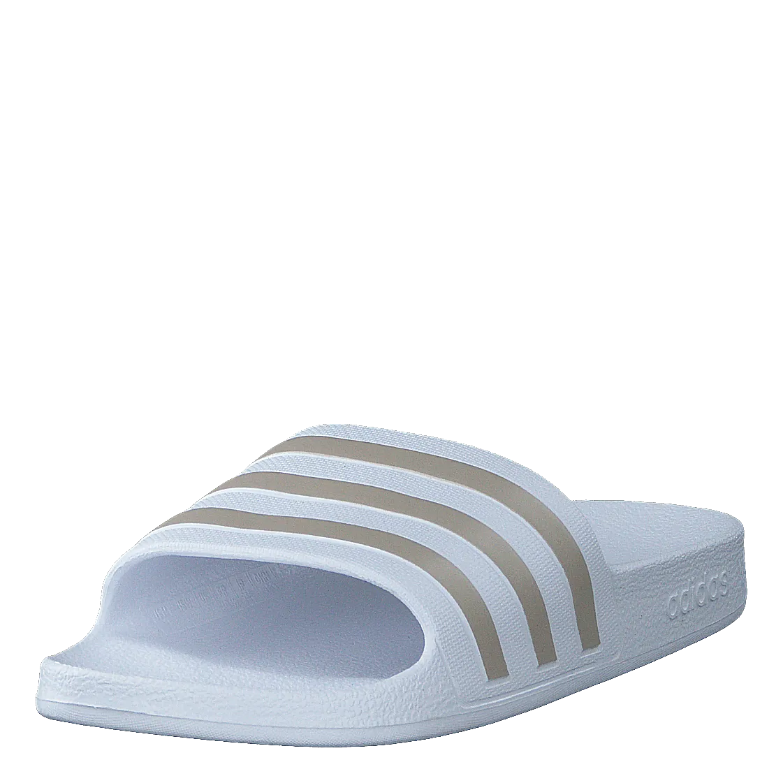 Adilette Aqua Slides Cloud White / Platinum Metallic / Cloud White