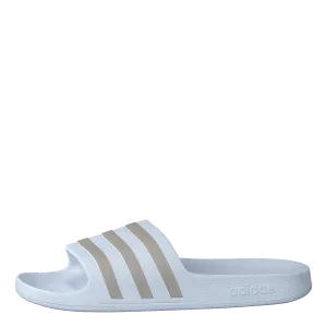 Adilette Aqua Slides Cloud White / Platinum Metallic / Cloud White