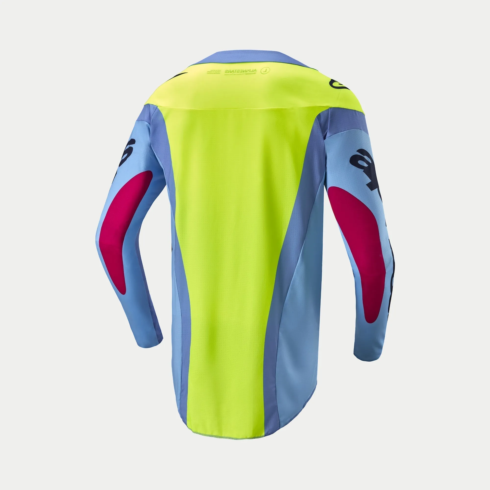 ALPINESTARS 2024 TECHSTAR OCURI JERSEY - LIGHT BLUE FLURO YELLOW RED BERRY