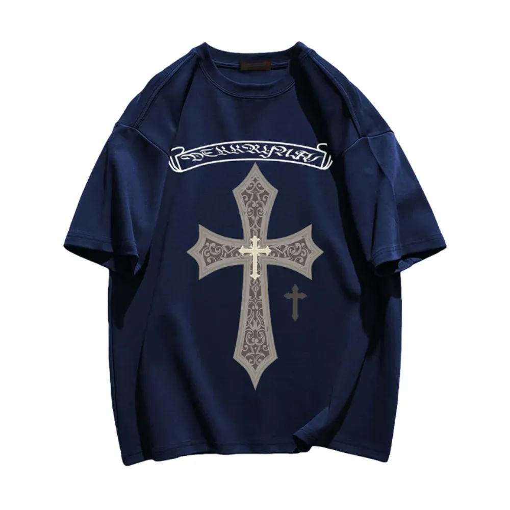 “American Cross Letter Print” T-shirt