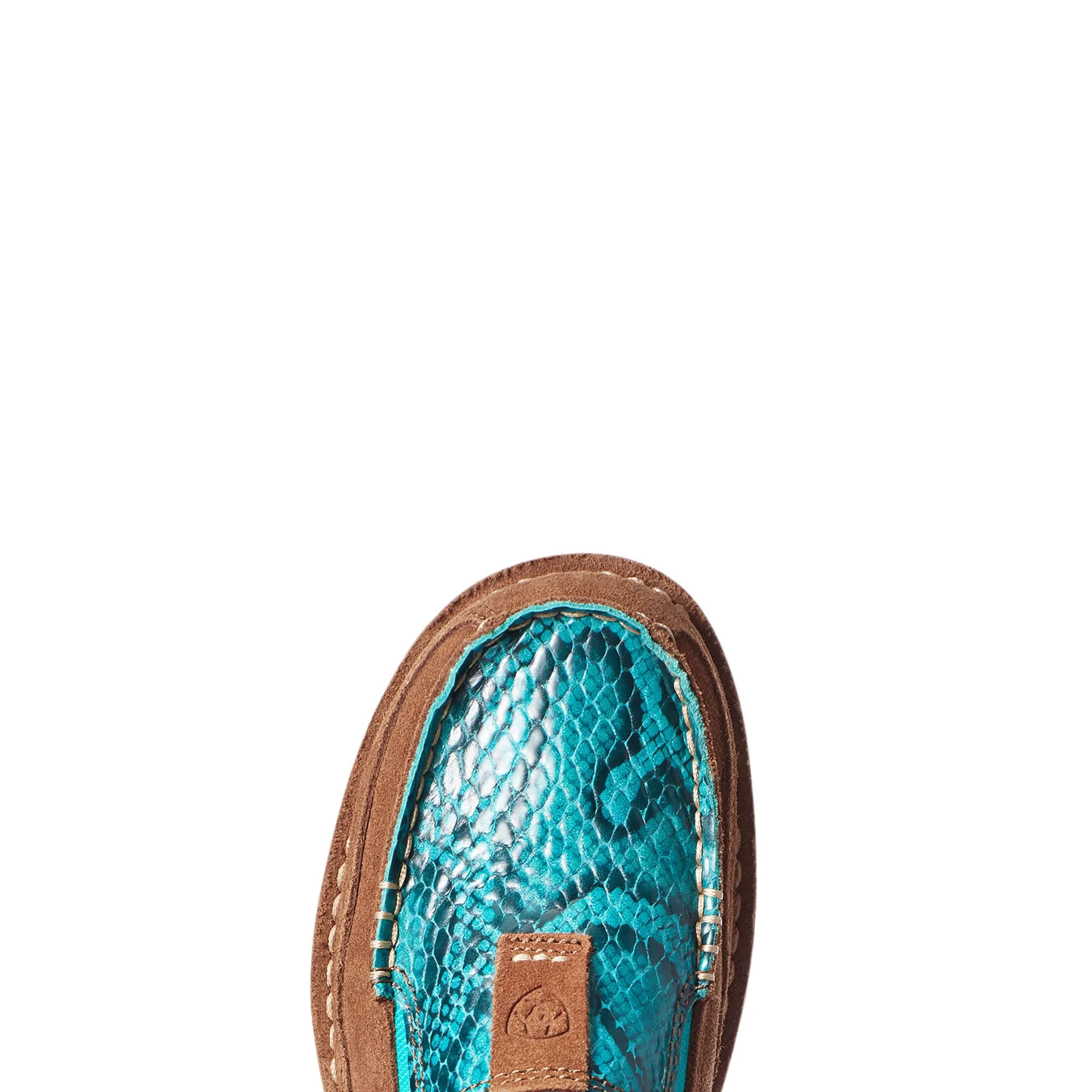 Ariat Suede Turquoise Snake Print Cruiser