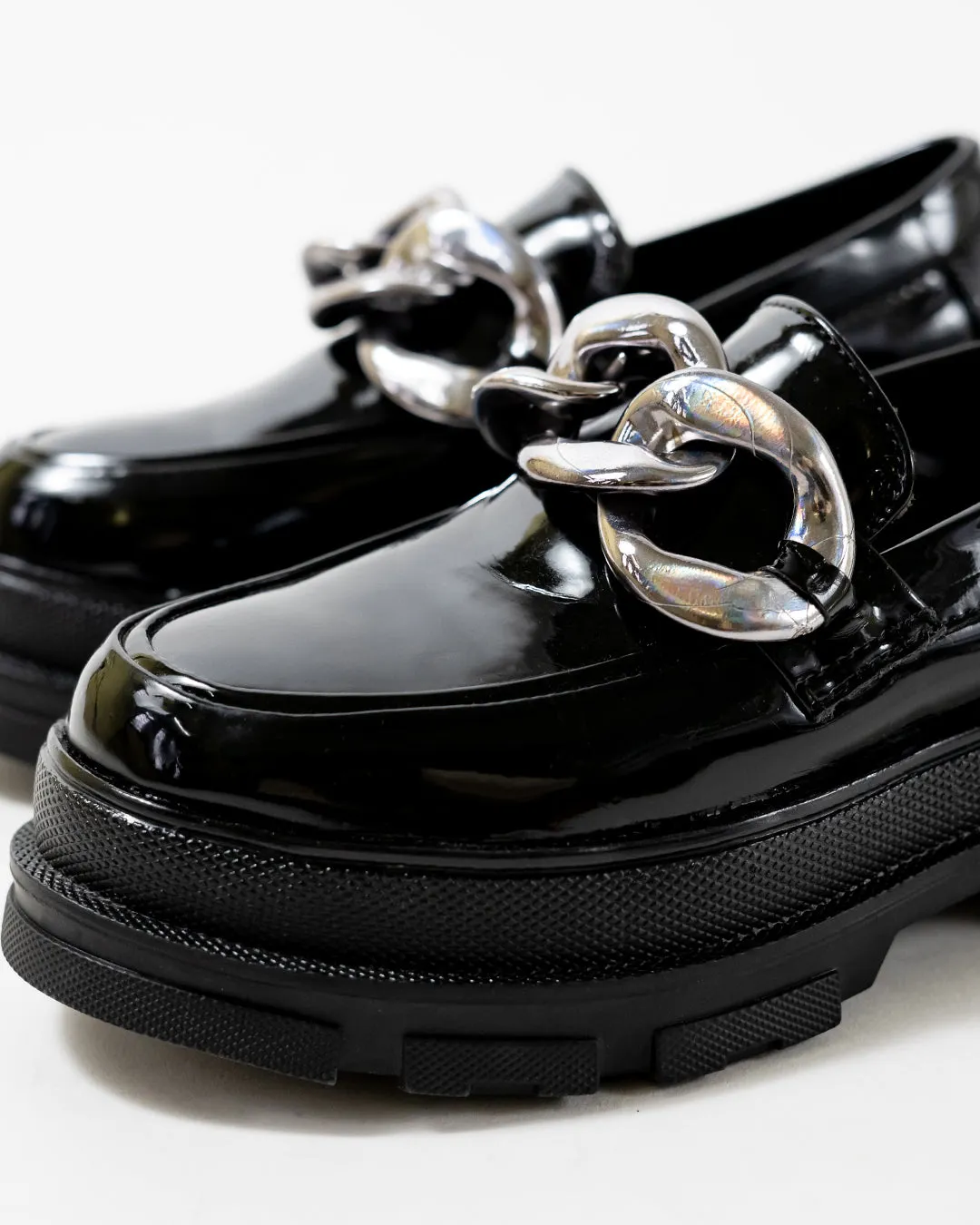 Back To School Chunky Chain Black Shoe