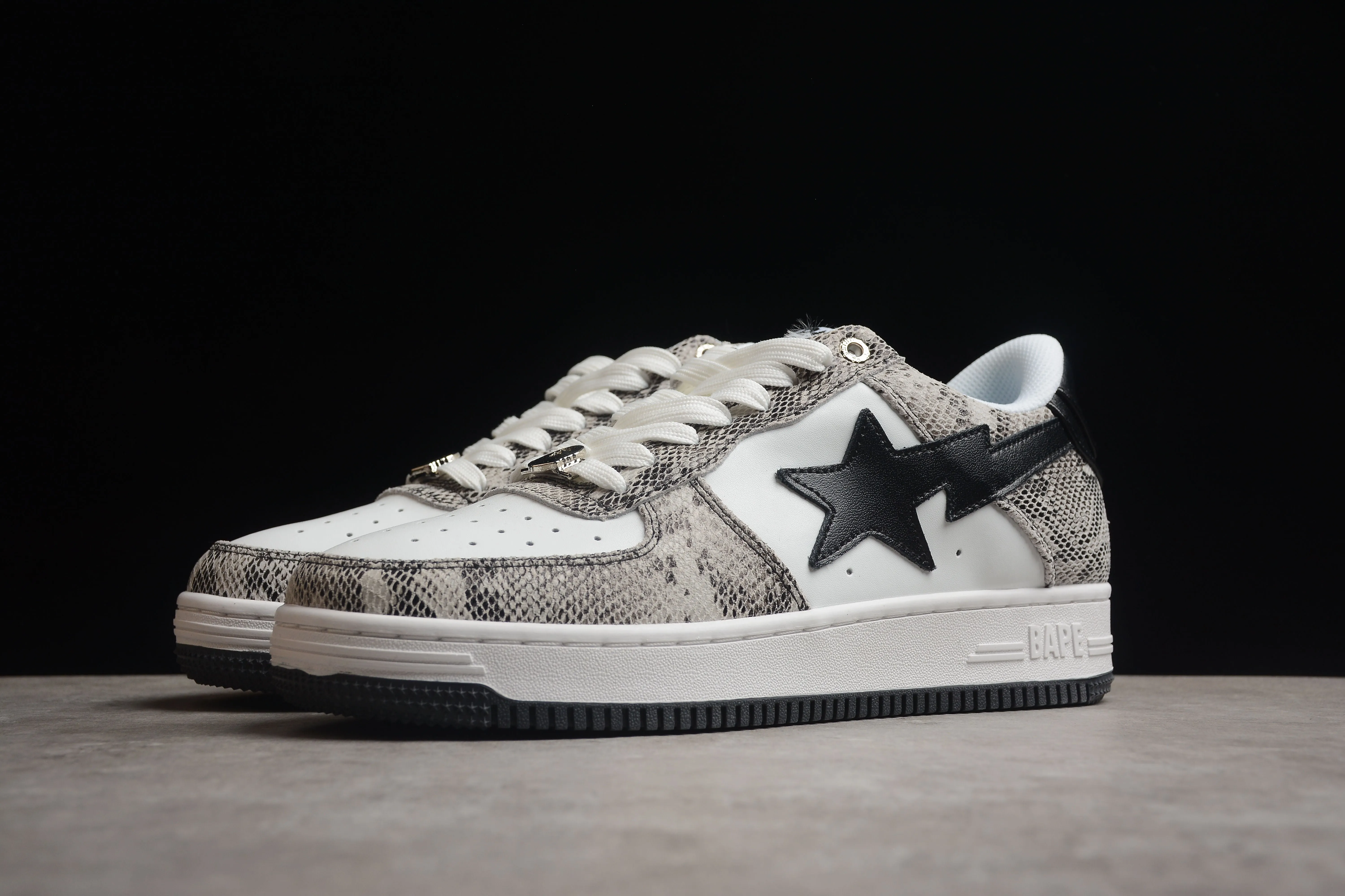 BAPE STA Low-Top Sneakers with Snakeskin Pattern