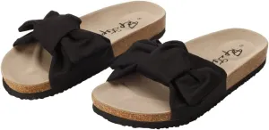 Black Bow Tie Platform Cork Sandal