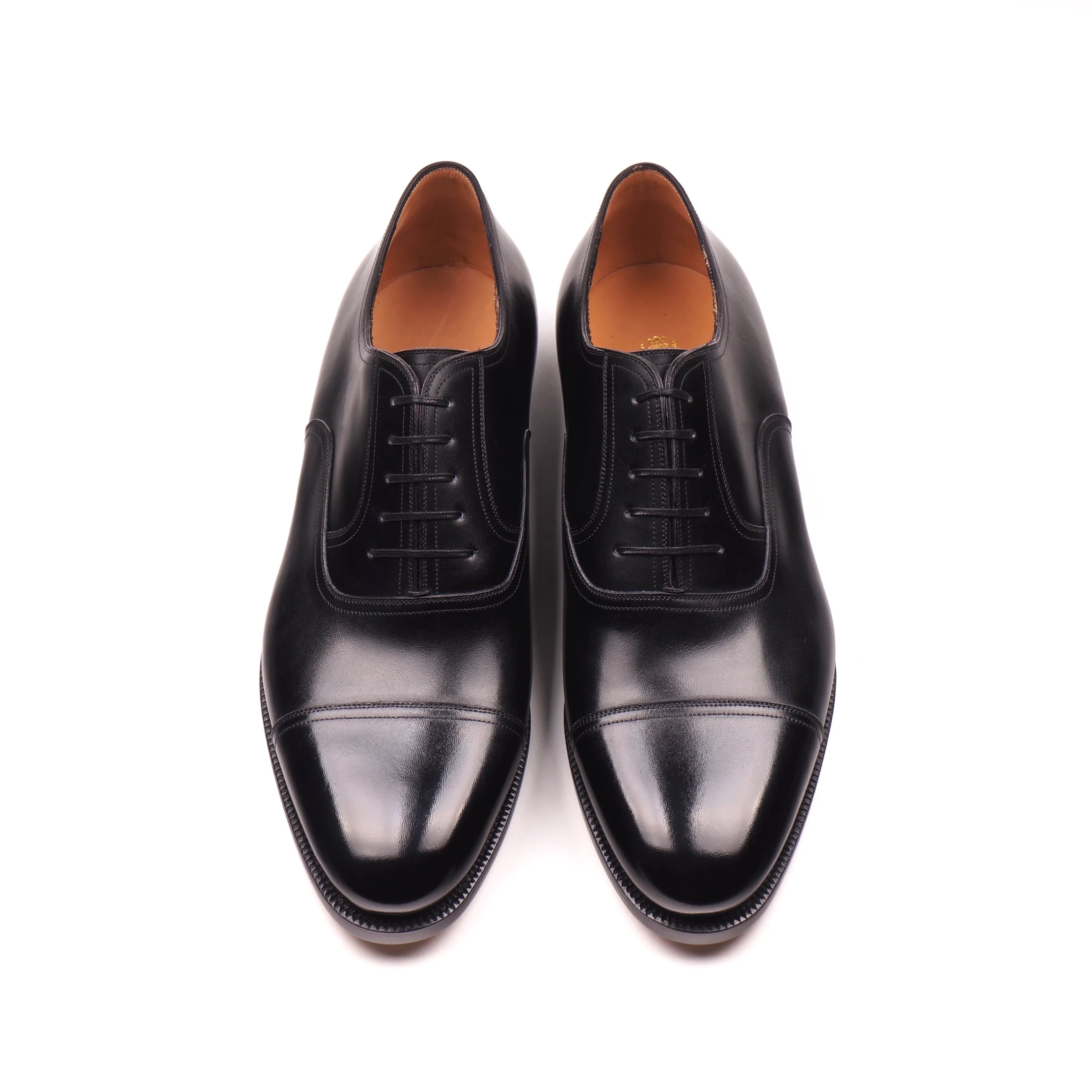 Black Calf Cap Toe Oxfords