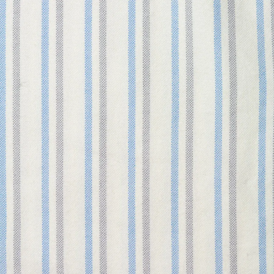 Blue Split Stripe Brushed Fall Oxford