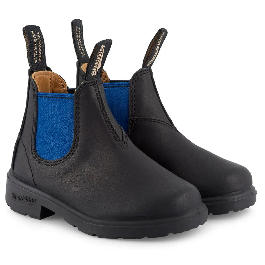 Blundstone 580 Kids Black Blue Slip On Chelsea Ankle Boots