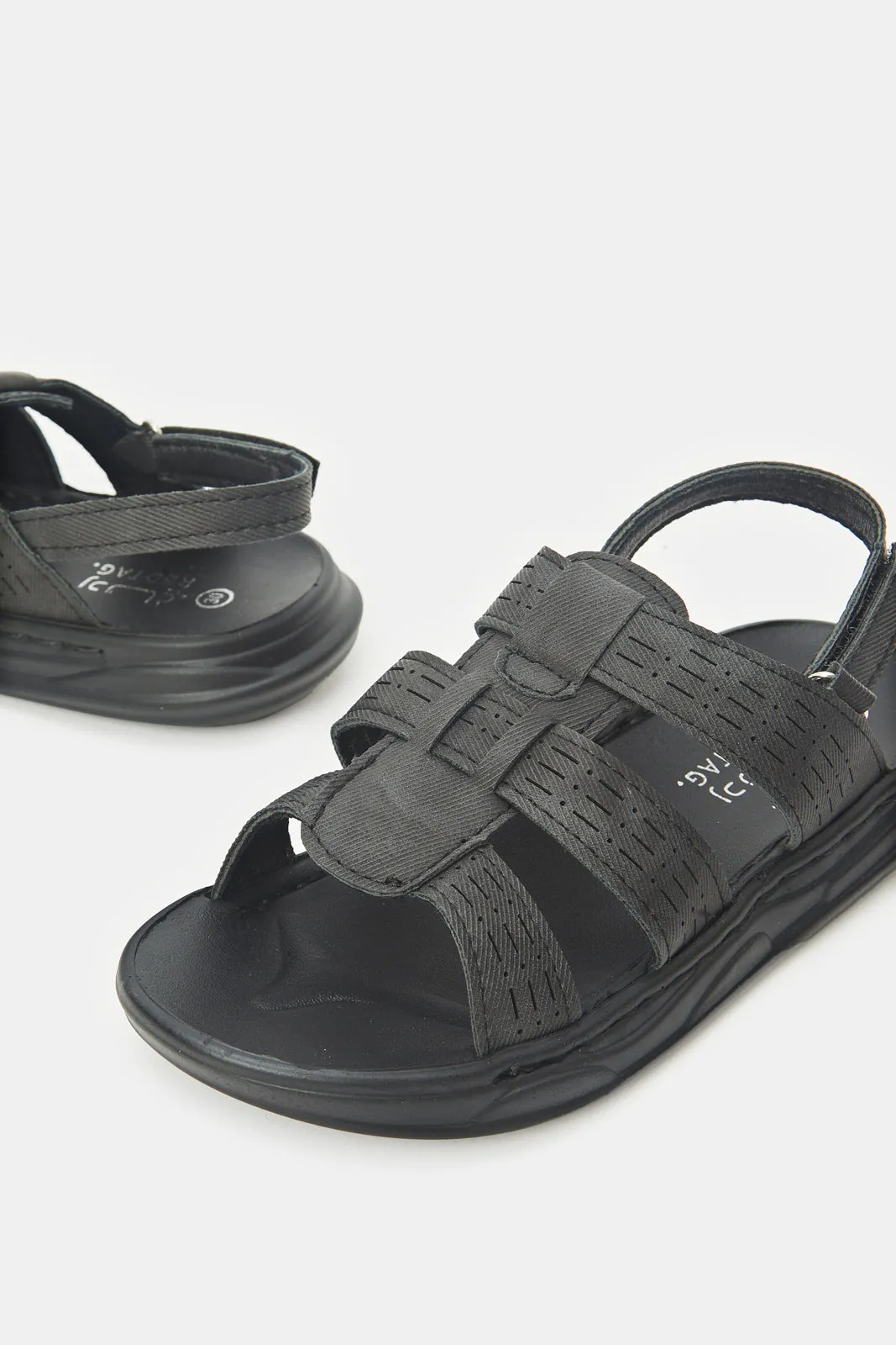 Boys Black Traditional Sandals