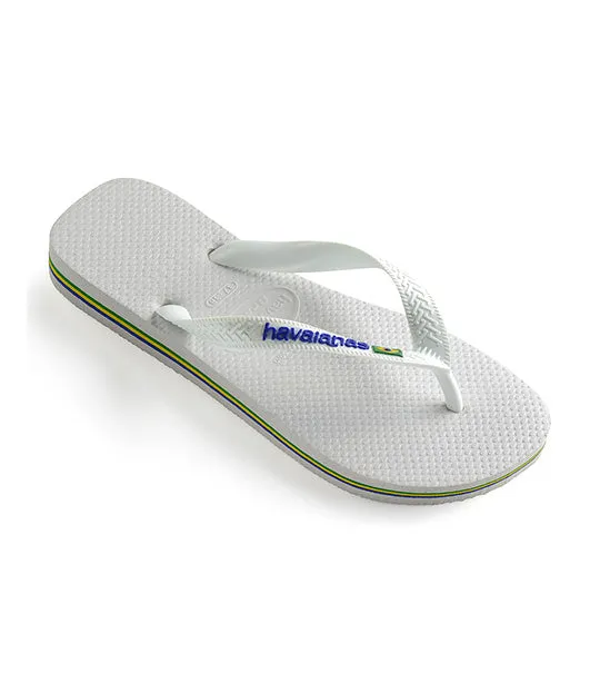 Brazil Logo Flip Flops White