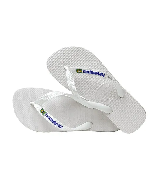 Brazil Logo Flip Flops White