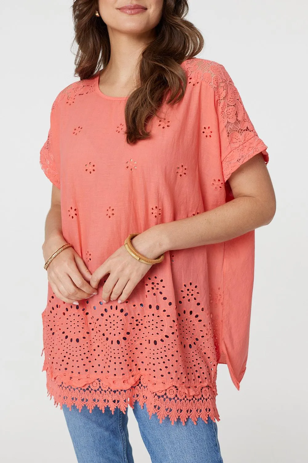 Broderie Anglaise Oversized Blouse