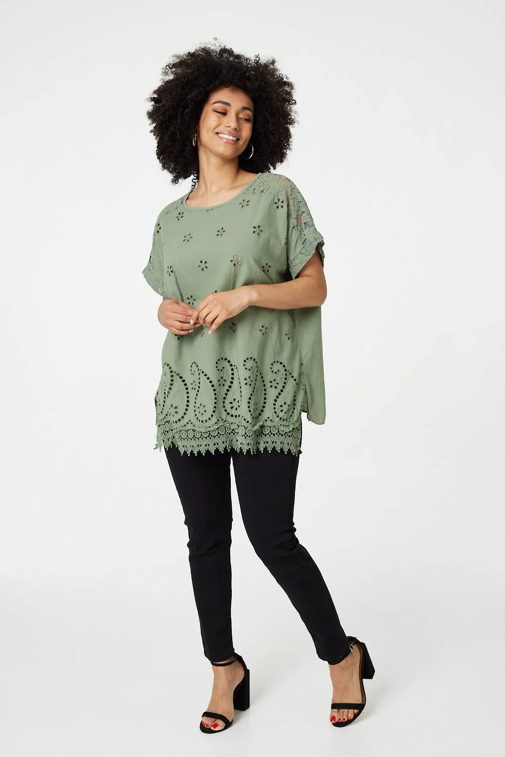 Broderie Anglaise Oversized Blouse