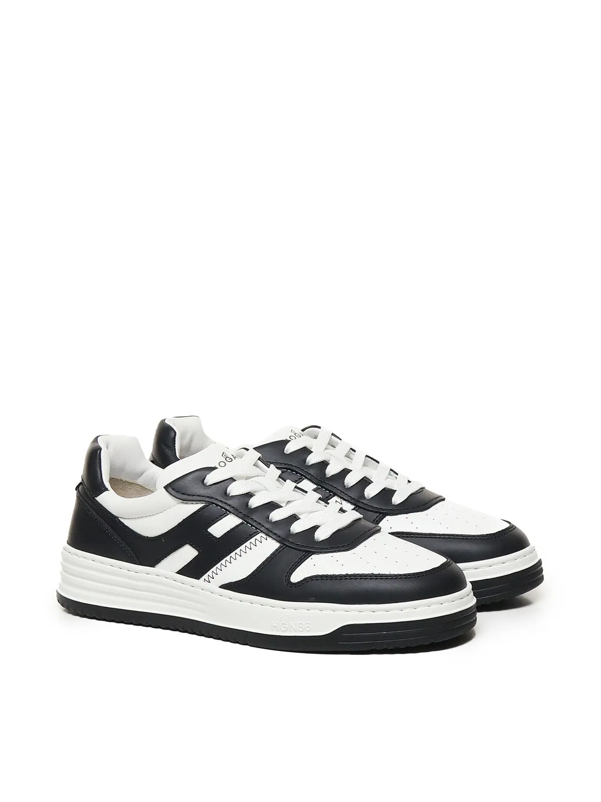 Calfskin Two-Tone Sneakers in Black and White