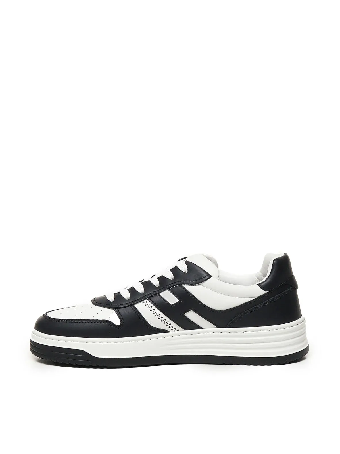 Calfskin Two-Tone Sneakers in Black and White