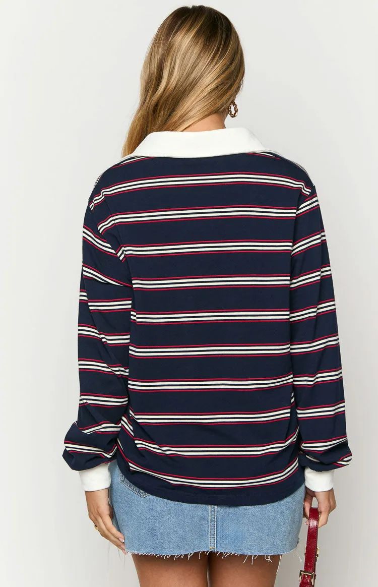 Carey Navy Striped Jersey