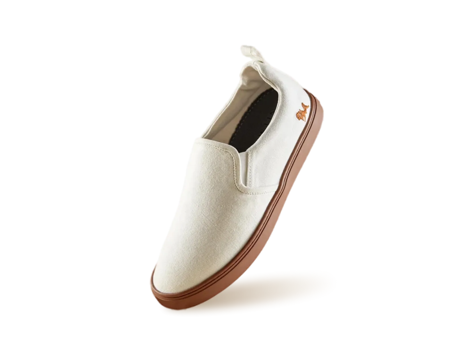 Cotton Slip Ons : Ivory Brown