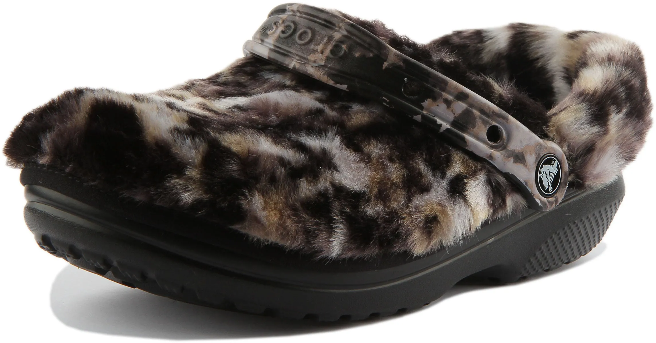 Crocs Fuzz Cozy Clg In Black White For Unisex