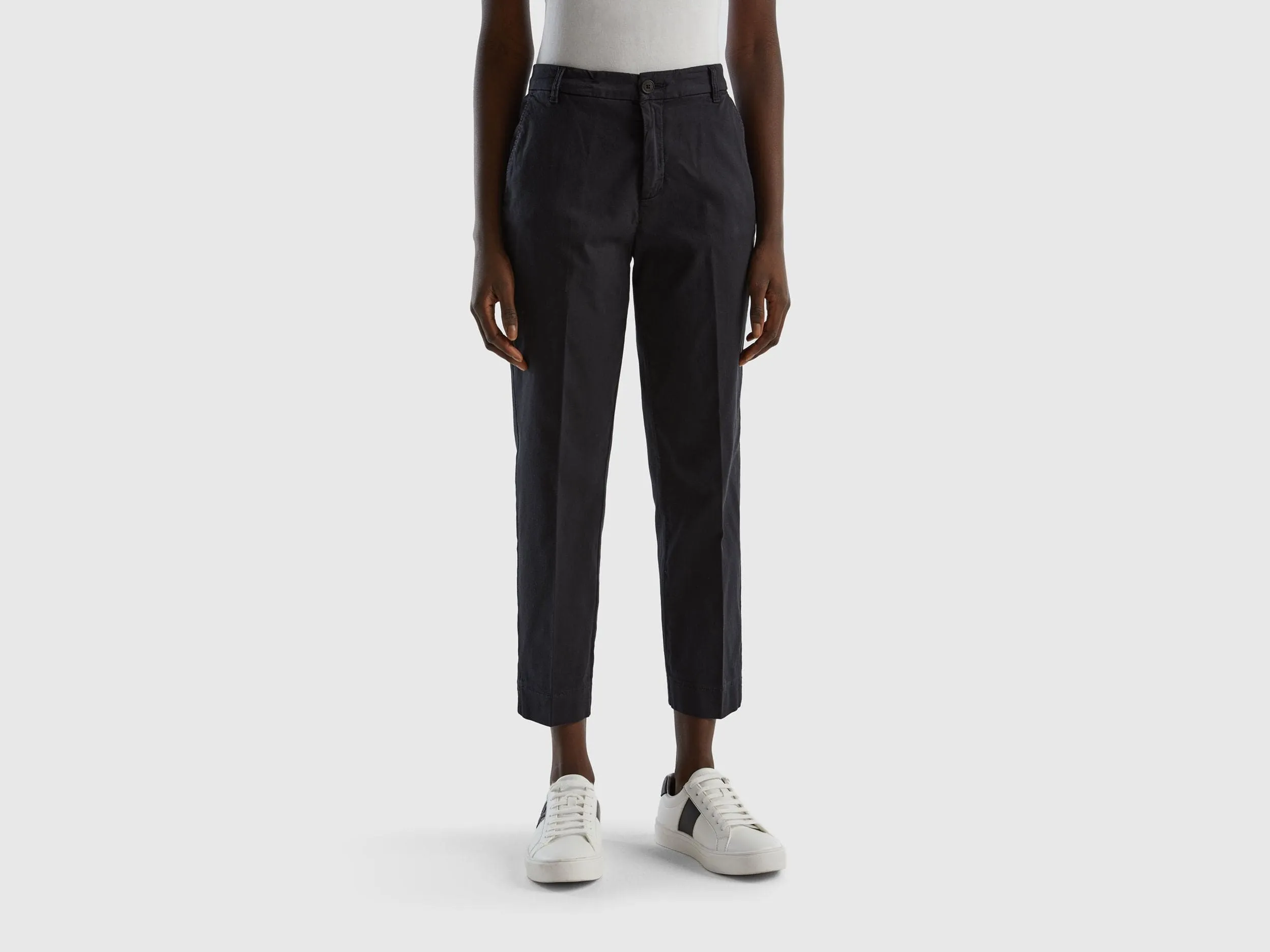 Cropped chinos in stretch cotton