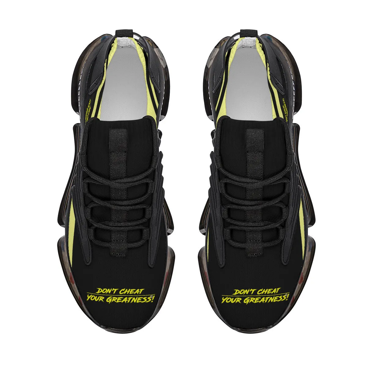 DCYG X2 Black & Yellow Air Max React Sneakers - Black