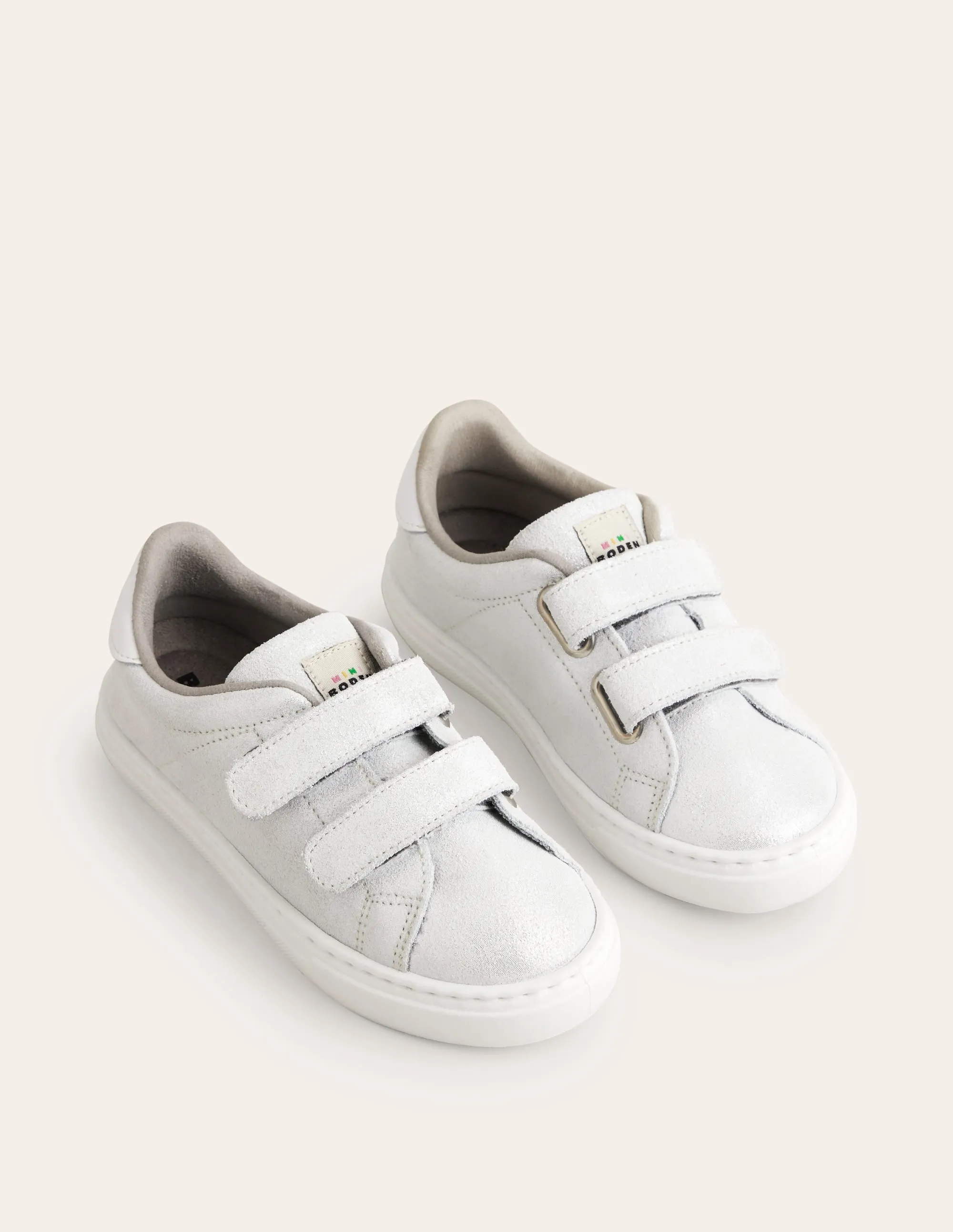 Double Strap Low Tops-Silver