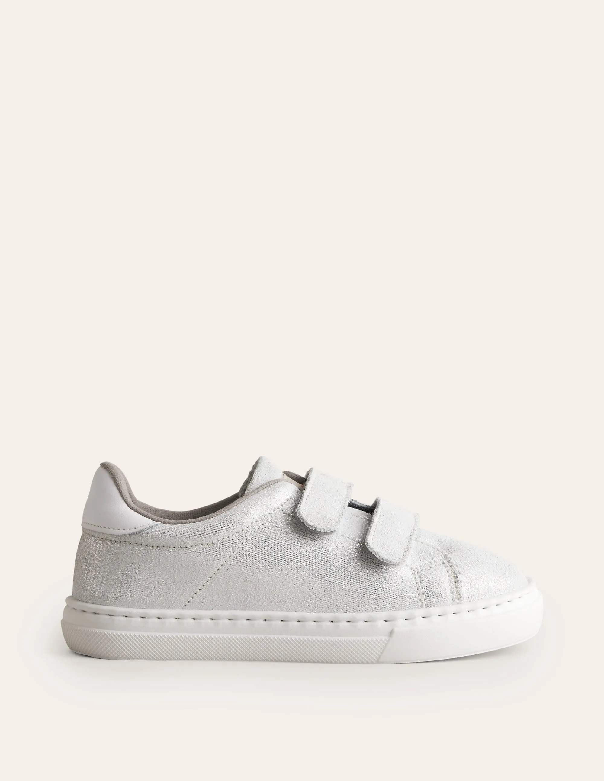 Double Strap Low Tops-Silver