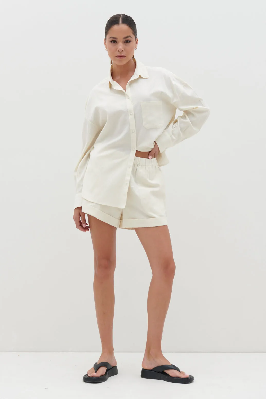 Emery Boxy Shirt - Cream