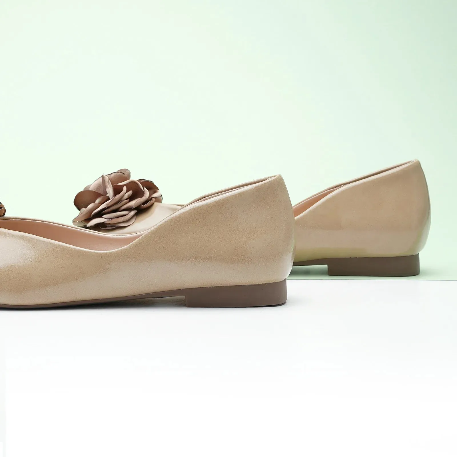 Flower Ballerina Flats (Eva) Latte