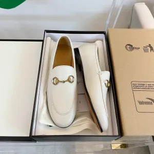 GG LOAFERS MULES WHITE BROWN SOLE