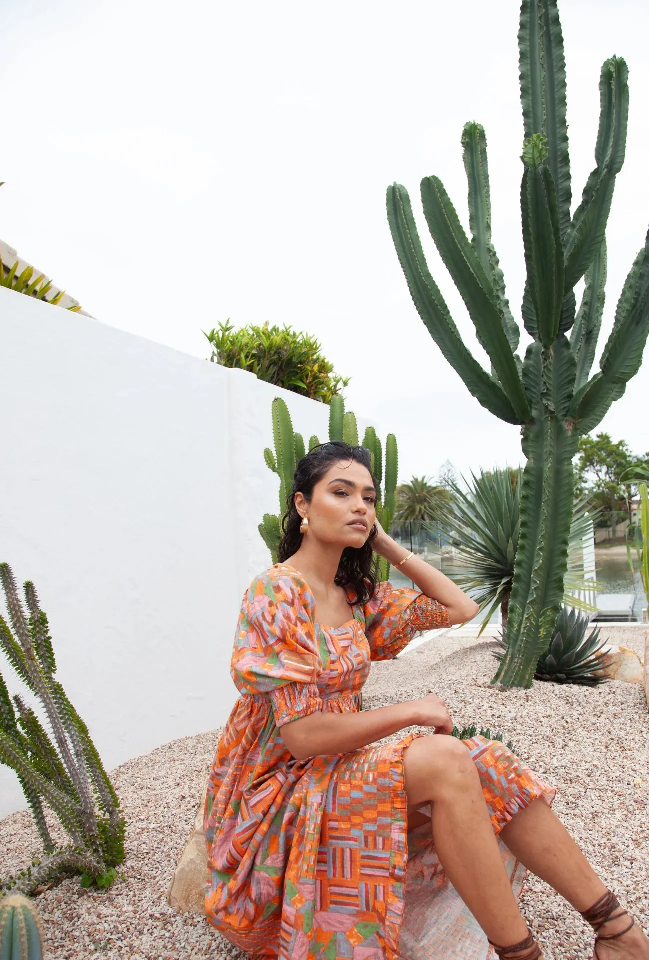 Girl and the Sun - Frida Maxi Dress - Mosaic Print