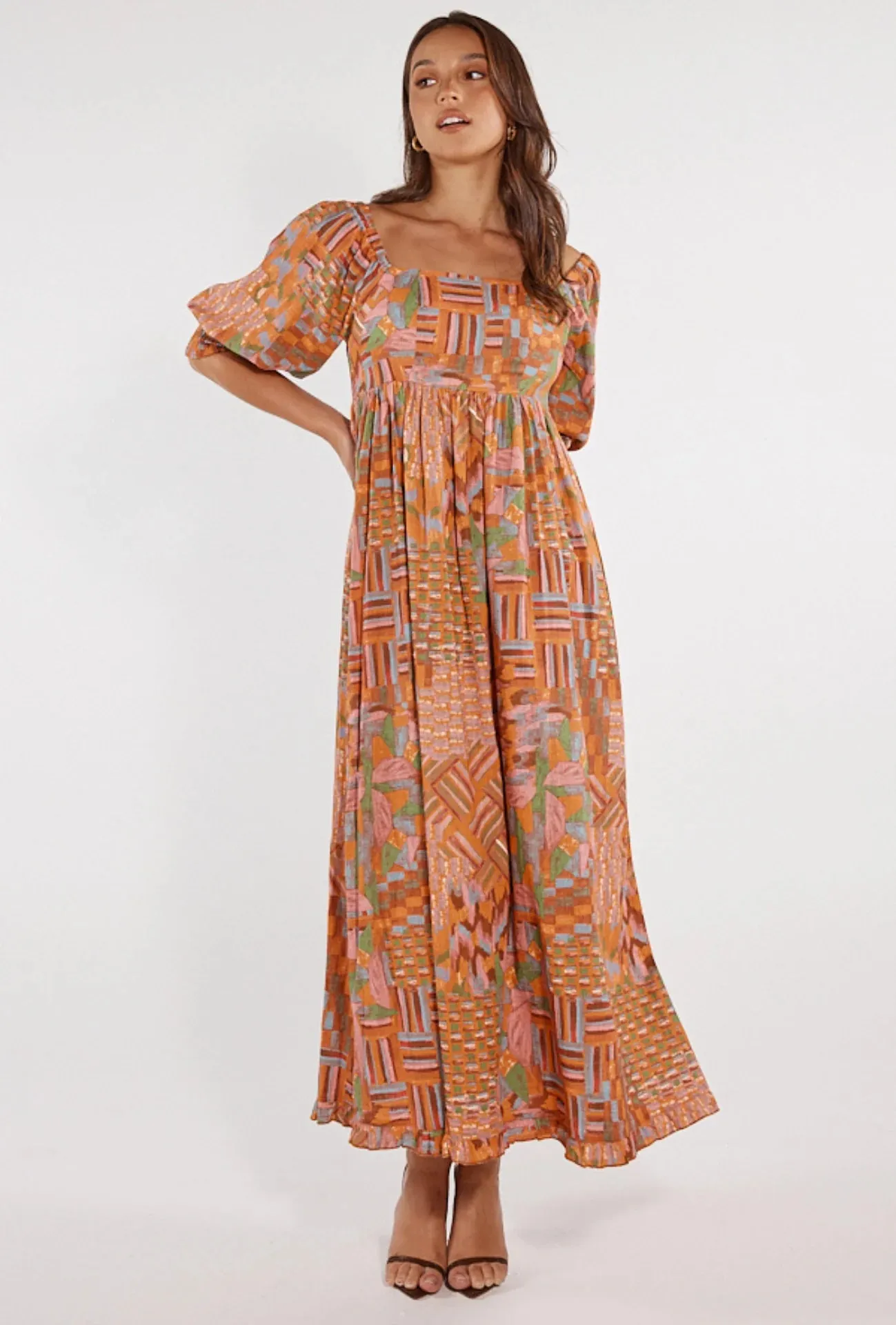 Girl and the Sun - Frida Maxi Dress - Mosaic Print