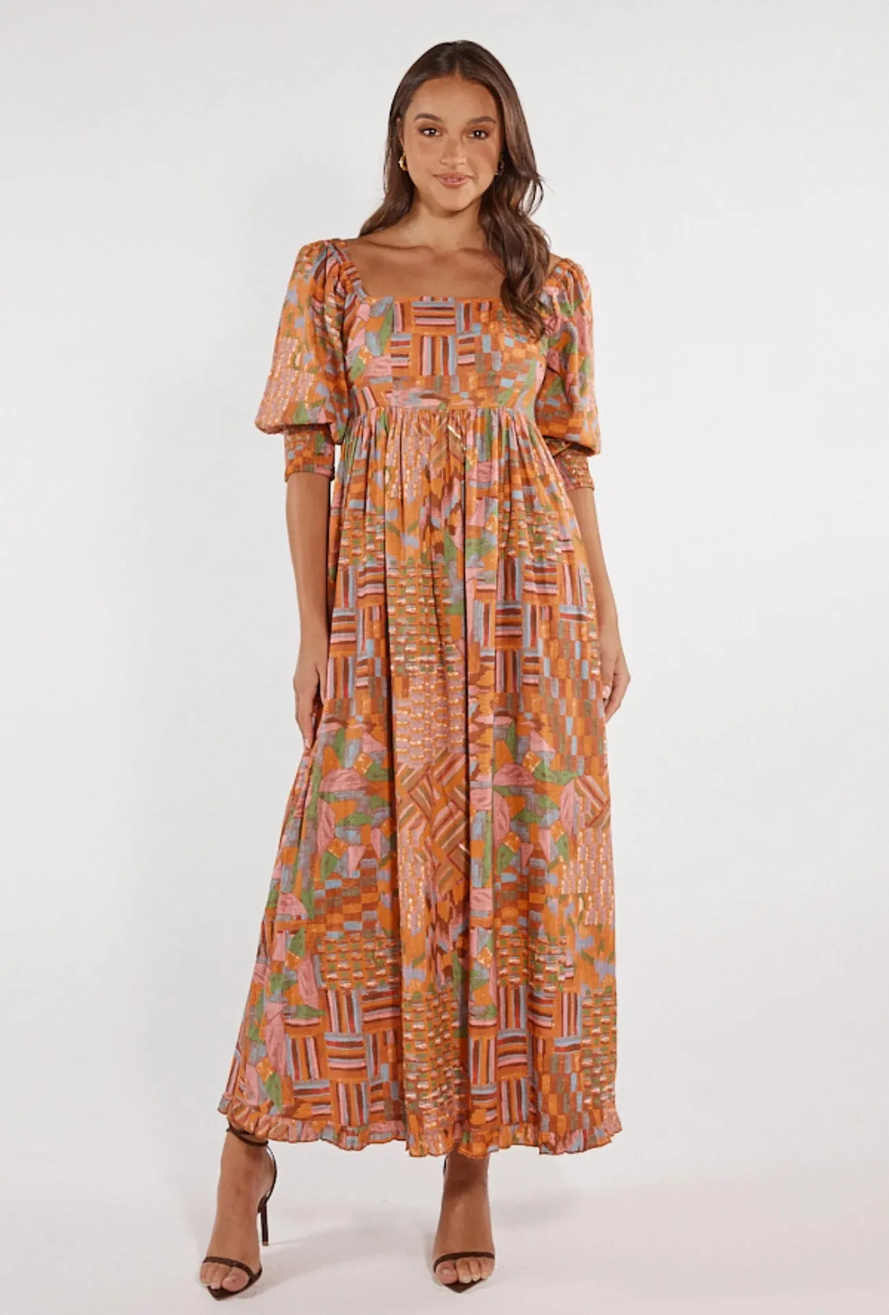 Girl and the Sun - Frida Maxi Dress - Mosaic Print