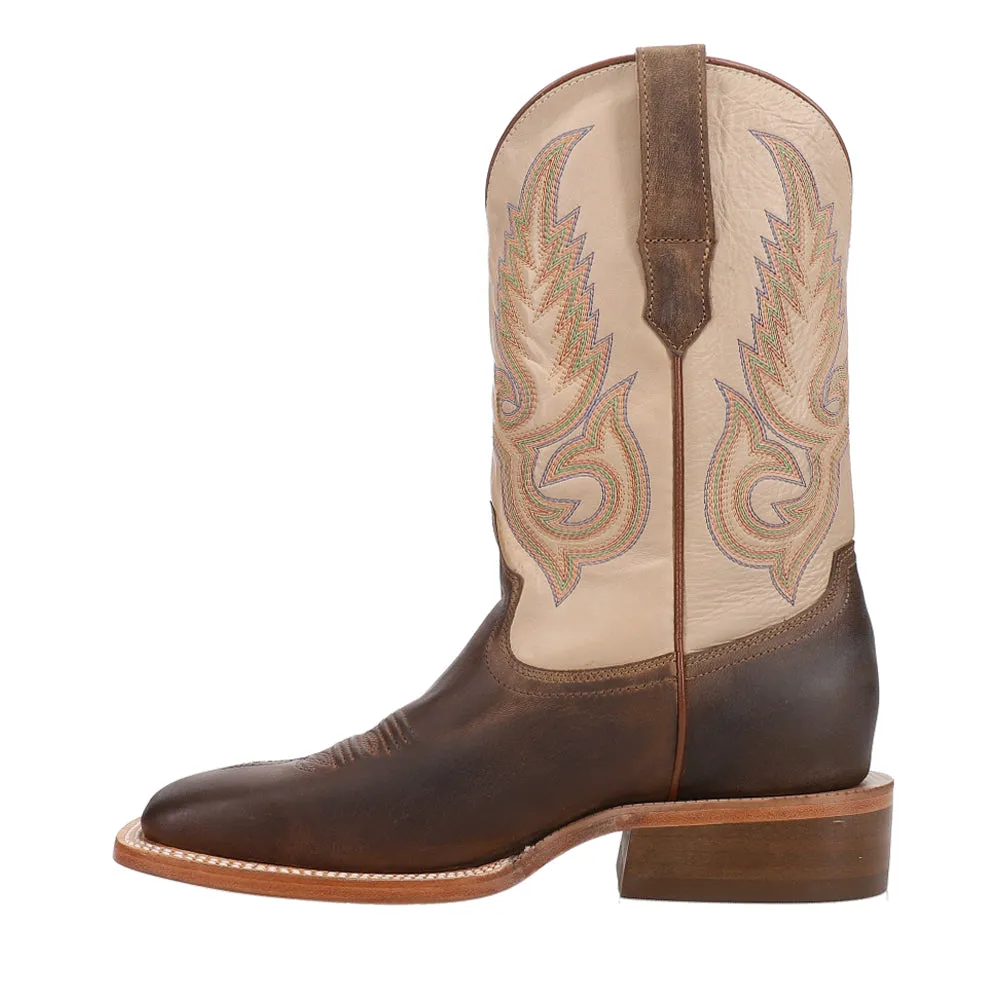 Goat Embroidered Wide Square Toe Cowboy Boots