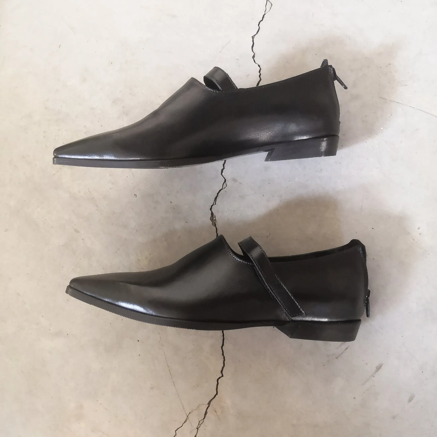 Hand Carved Shoes In Black