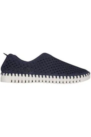 Ilse Jacobsen Hornbæk Tulip 139 Sneakers  | Navy 600 Laser Cut Perforated Sneakers