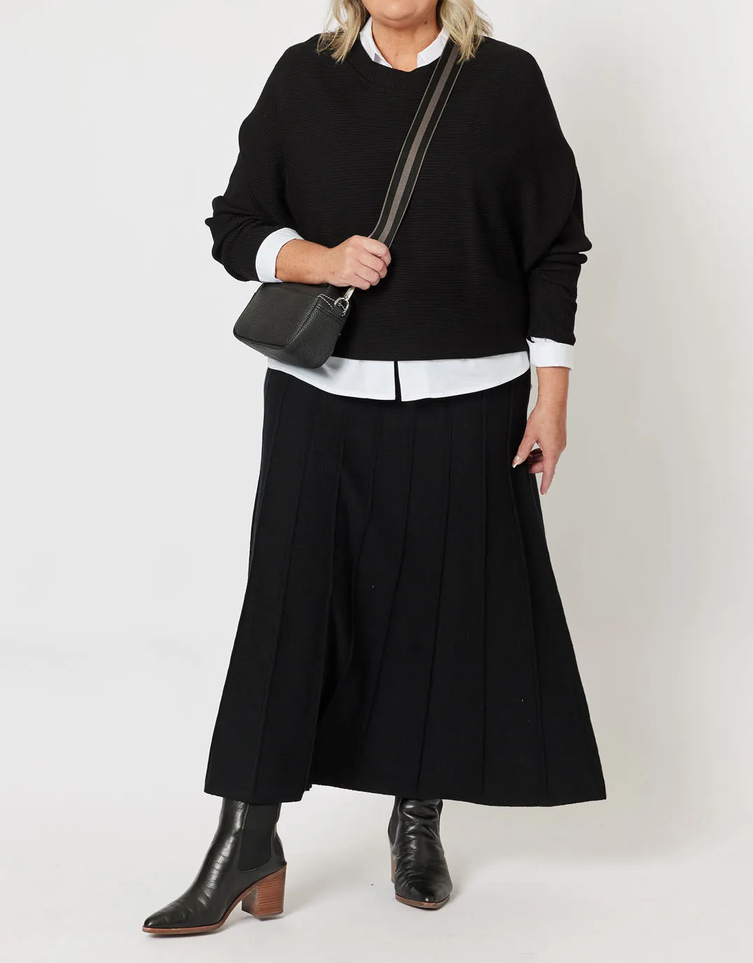 Kate Long Knit Skirt - Black