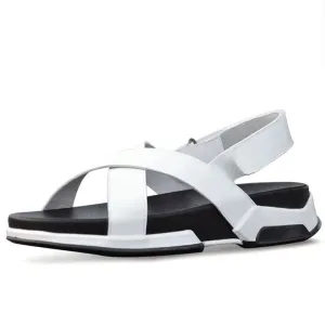 Korean Casual Men's Sandals Genuine Leather Elevator Beach