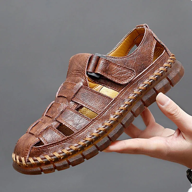 LIGHTWEIGHT GENUINE LEATHER SANDALS