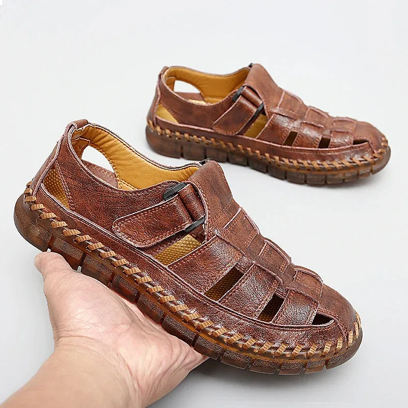 LIGHTWEIGHT GENUINE LEATHER SANDALS