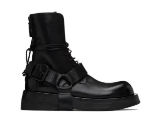 MARTIN GORBO LEATHER UNISEX BOOTS IN BLACK